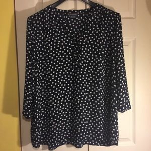 Navy Polka Dot Blouse
